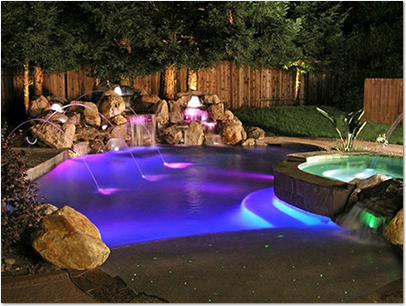 Outdoor lighting for swimming pools